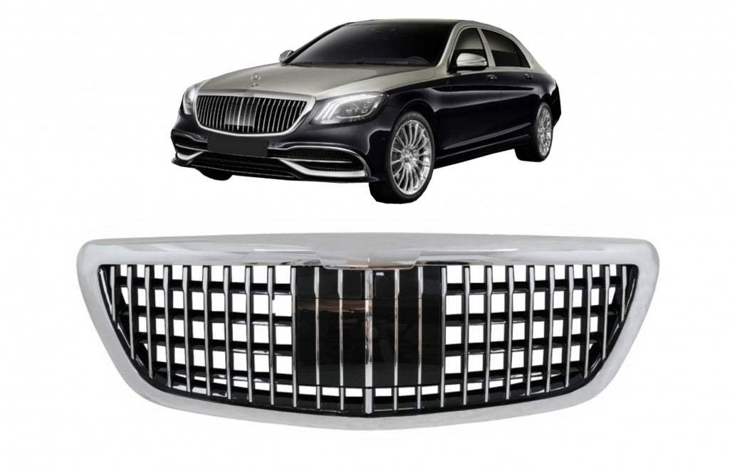 Front Grille Vertical Design Chrome for Mercedes S-Class W222 X222 (2014–2020)