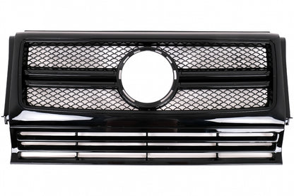 Front Grille for Mercedes G-Class W463 (1990–2012) G63 G65 Design Full Piano Black Edition