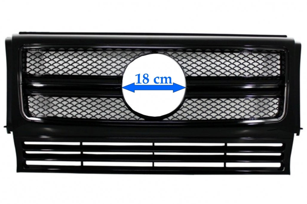 Front Grille for Mercedes G-Class W463 (1990–2017) G63 G65 Design Full Piano Black