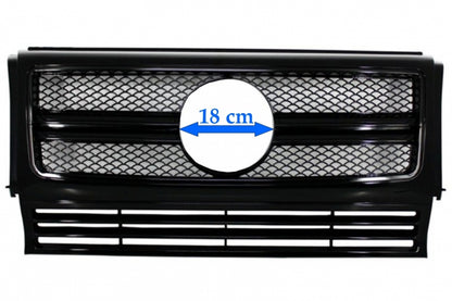 Front Grille for Mercedes G-Class W463 (1990–2017) G63 G65 Design Full Piano Black