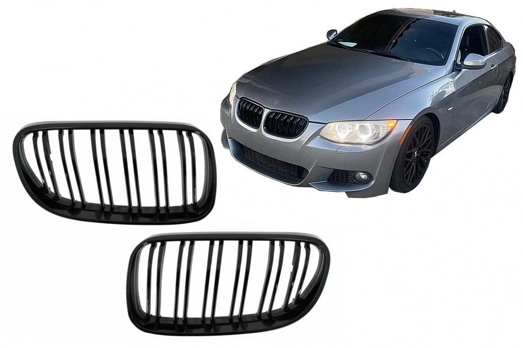 Front Kidney Grilles Double Stripe for BMW 3 Series E92 E93 LCI (2010–2015)