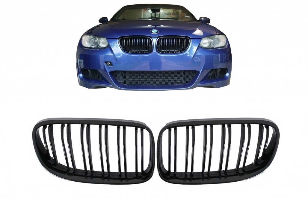 Front Kidney Grilles Double Stripe for BMW 3 Series E92 E93 Pre-LCI (2006–2009) M-Package Sport Design