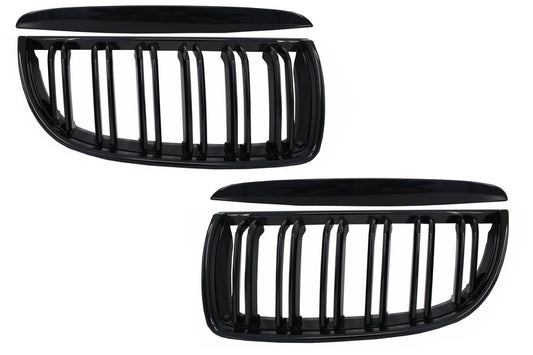 Front Kidney Grilles for BMW 3 Series E90 E91 (2005–2008) Pre-LCI Double Stripe M Design