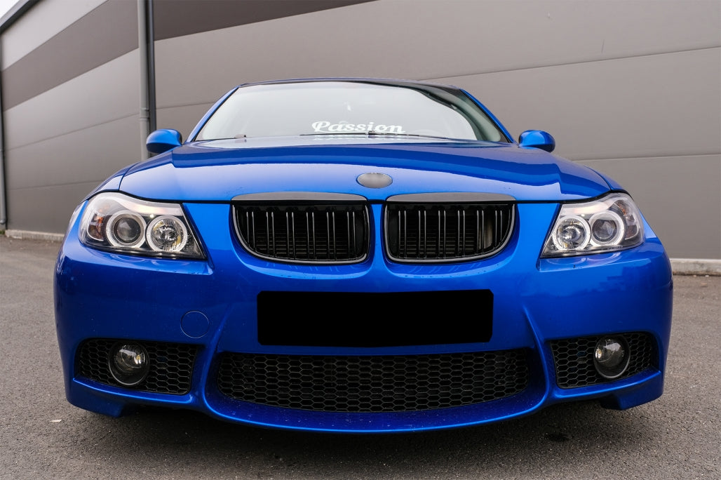 Front Kidney Grilles for BMW 3 Series E90 E91 (2005–2008) Pre-LCI Double Stripe M Design