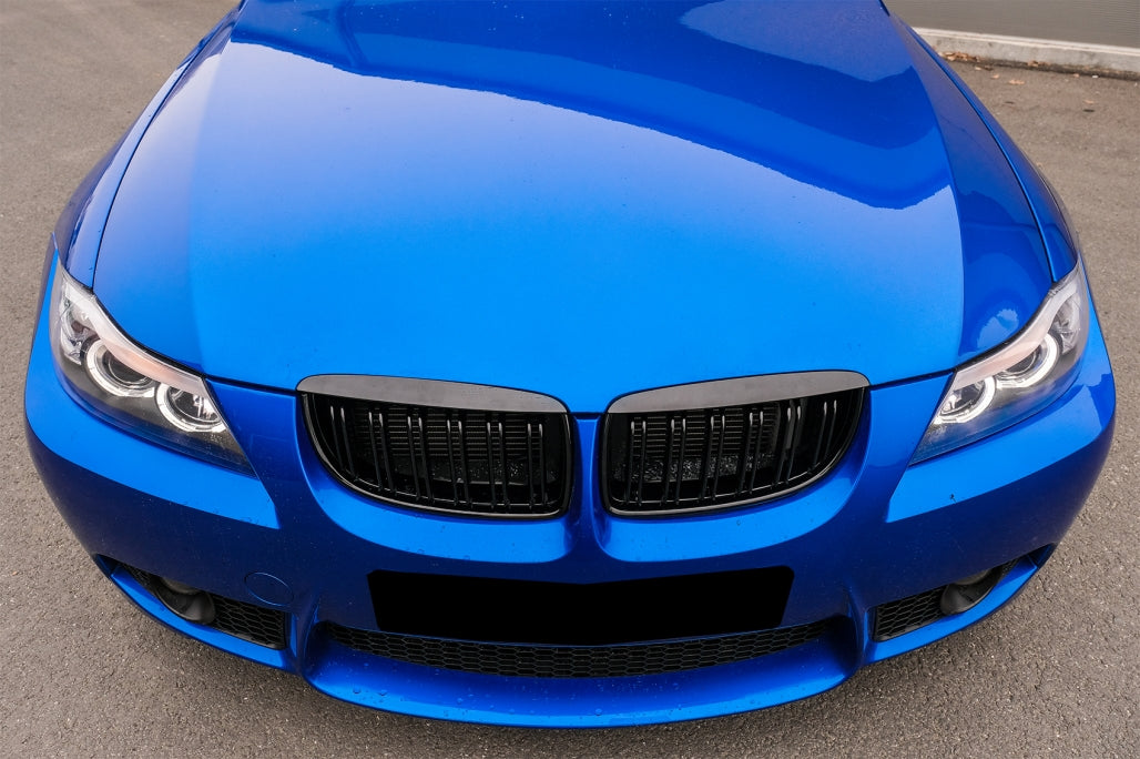 Front Kidney Grilles for BMW 3 Series E90 E91 (2005–2008) Pre-LCI Double Stripe M Design