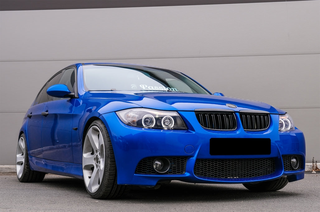 Front Kidney Grilles for BMW 3 Series E90 E91 (2005–2008) Pre-LCI Double Stripe M Design