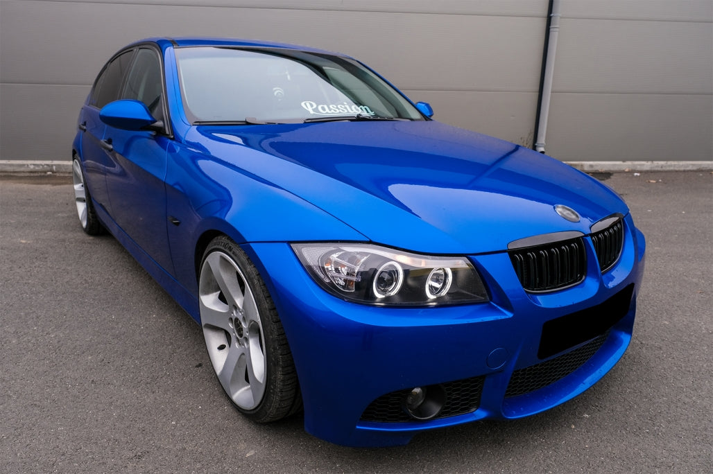 Front Kidney Grilles for BMW 3 Series E90 E91 (2005–2008) Pre-LCI Double Stripe M Design
