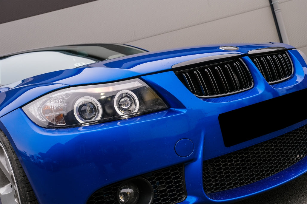 Front Kidney Grilles for BMW 3 Series E90 E91 (2005–2008) Pre-LCI Double Stripe M Design