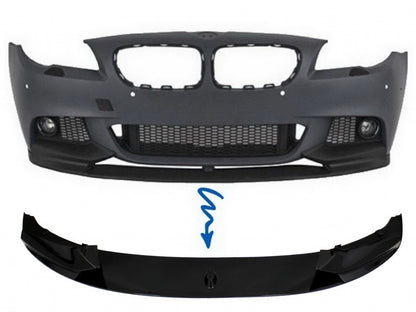 Front Lip Spoiler M Design Shiny Black for BMW 5 Series F10 F11 (2011–2017)