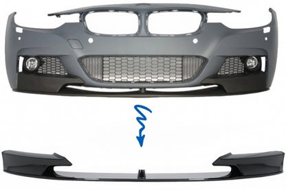 Front Splitter M Design Piano Black for BMW 3 Series F30 F31 (2011–Up)