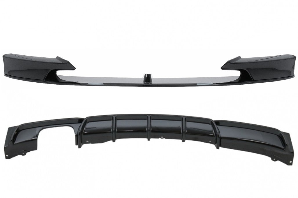 Front Splitter and Rear Diffuser M-Sport Design Piano Black for BMW 3 Series F30 F31 (2011–Up)