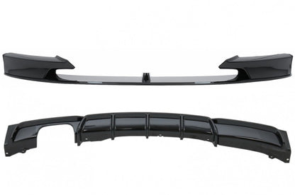 Front Splitter and Rear Diffuser M-Sport Design Piano Black for BMW 3 Series F30 F31 (2011–Up)