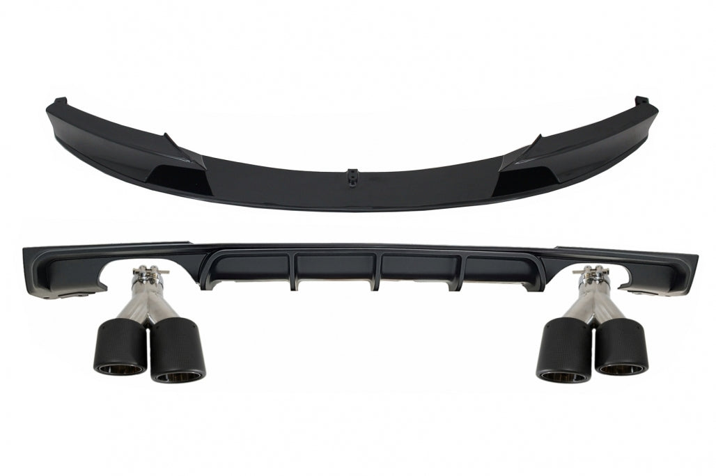 Front Splitter and Rear Diffuser with Exhaust Tips M Design for BMW 3 Series F30 F31 (2011–Up)