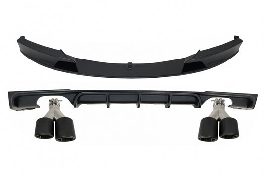 Front Splitter and Rear Diffuser with Exhaust Tips M Design for BMW 3 Series F30 F31 (2011–Up)