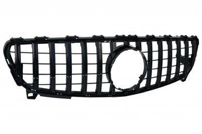 Front Splitters with Central Grille A45 Panamericana Piano Black for Mercedes A-Class W176 Facelift (2015–2018)