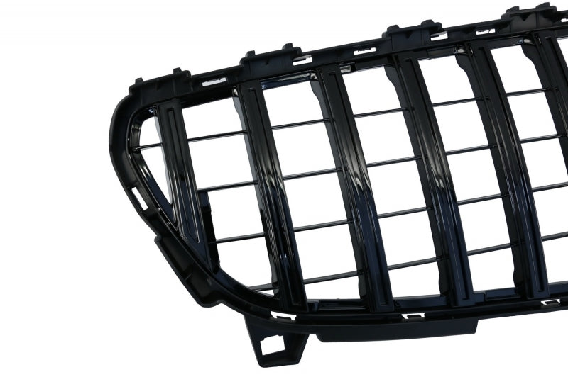 Front Splitters with Central Grille A45 Panamericana Piano Black for Mercedes A-Class W176 Facelift (2015–2018)