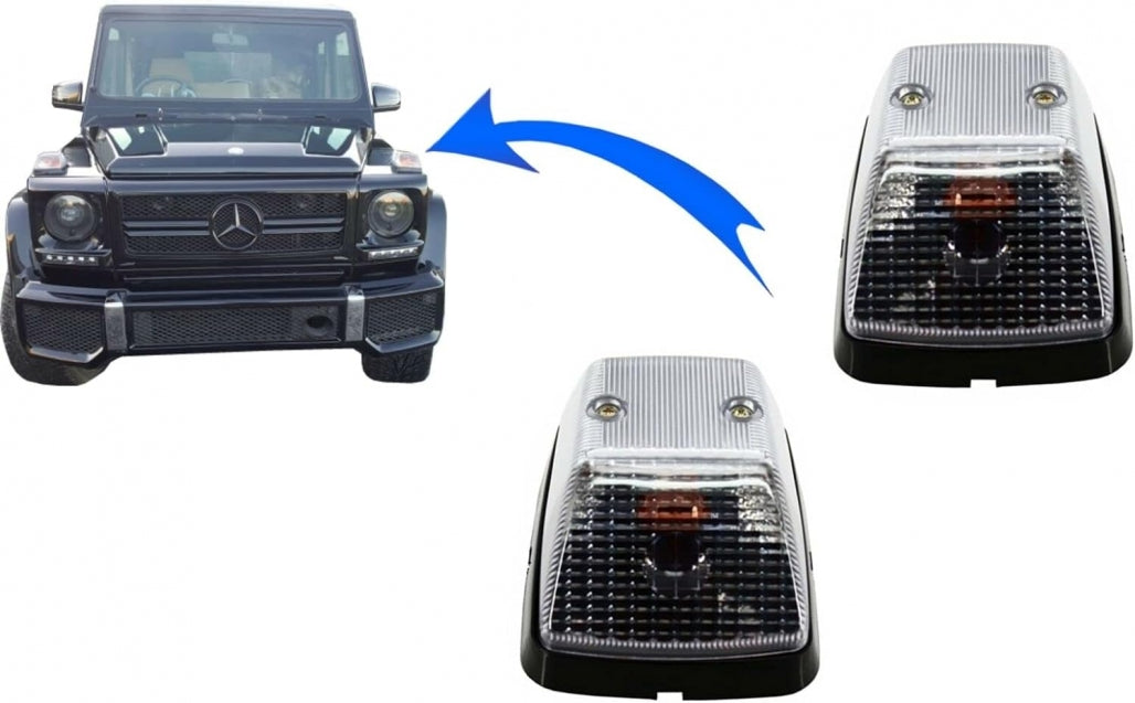 Front Turn Signal Lights Clear OEM Look for Mercedes G-Class W463 (1989–2015)