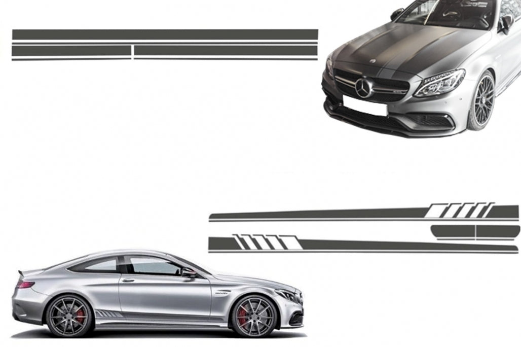 Full Decal Set Dark Grey A45 Design for Mercedes C-Class C205 A205 (2014–Up)