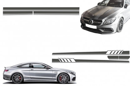 Full Decal Set Dark Grey A45 Design for Mercedes C-Class C205 A205 (2014–Up)