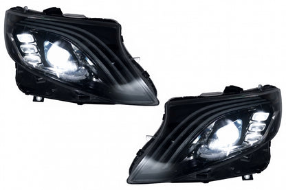 Full LED Headlights Black Dynamic Turning Lights for Mercedes V-Class Vito W447 (2014-2024)