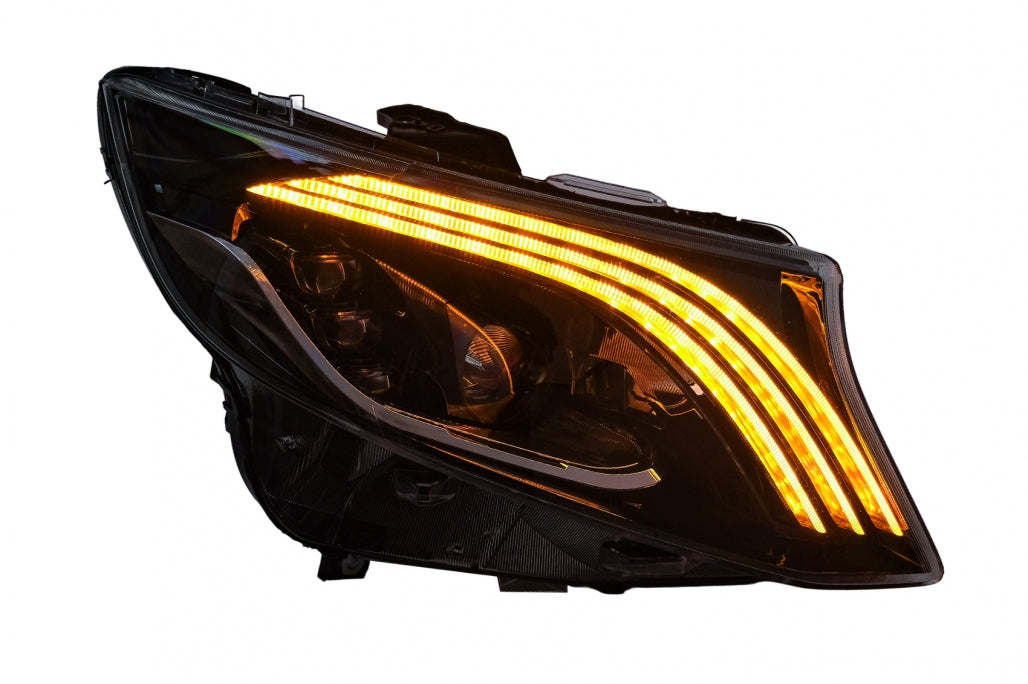 Full LED Headlights Black Dynamic Turning Lights for Mercedes V-Class Vito W447 (2014-2024)