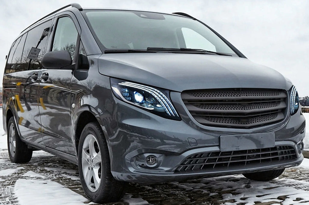 Full LED Headlights Black Dynamic Turning Lights for Mercedes V-Class Vito W447 (2014-2024)