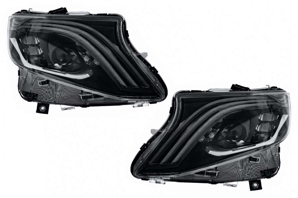 Full LED Headlights Black Dynamic Turning Lights for Mercedes V-Class Vito W447 (2014-2024)