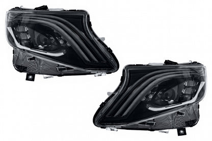 Full LED Headlights Black Dynamic Turning Lights for Mercedes V-Class Vito W447 (2014-2024)