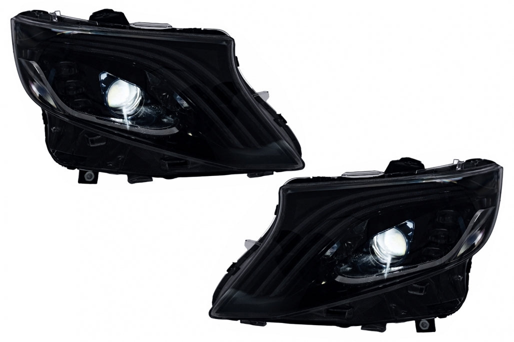 Full LED Headlights Black Dynamic Turning Lights for Mercedes V-Class Vito W447 (2014-2024)