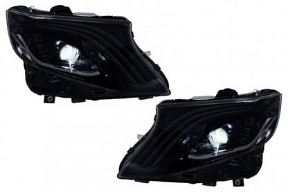 Full LED Headlights Black Dynamic Turning Lights for Mercedes V-Class Vito W447 (2014-2024)