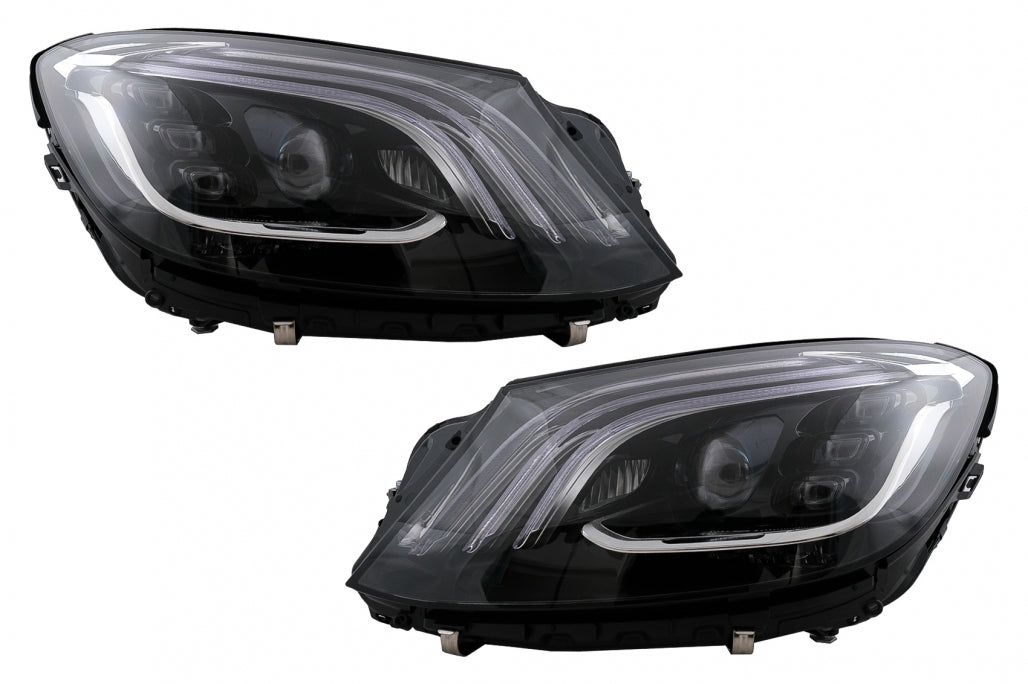 Full LED Headlights Black for Mercedes S-Class W222 (2013–2020) Facelift Conversion