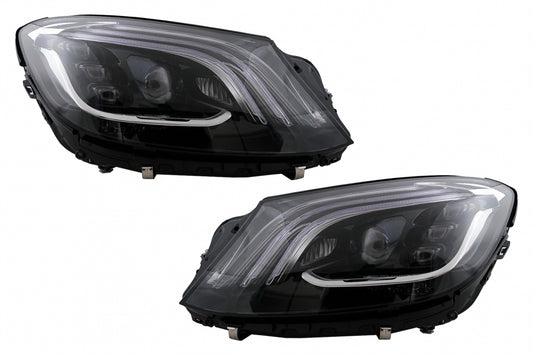 Full LED Headlights Black for Mercedes S-Class W222 (2013–2020) Facelift Conversion