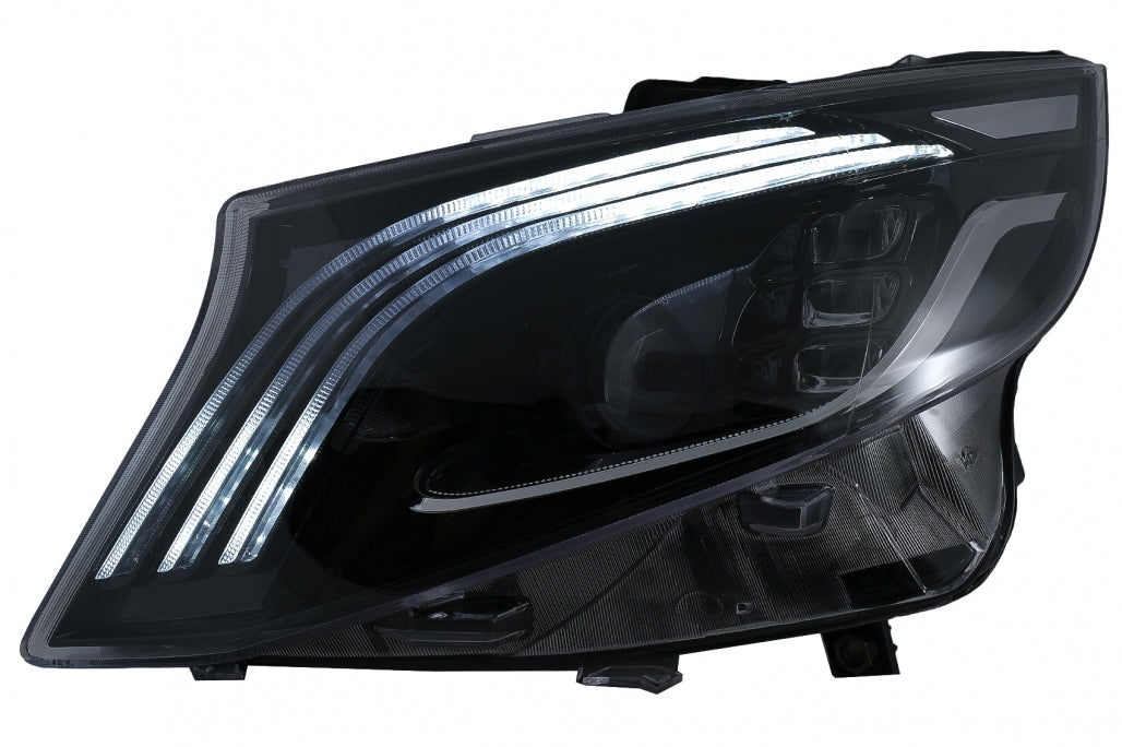 Full LED Headlights Black for Mercedes V-Class W447 (2016–2020) Halogen LHD