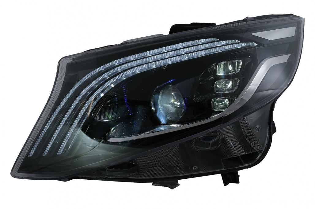 Full LED Headlights Black for Mercedes V-Class W447 (2016–2020) Halogen LHD