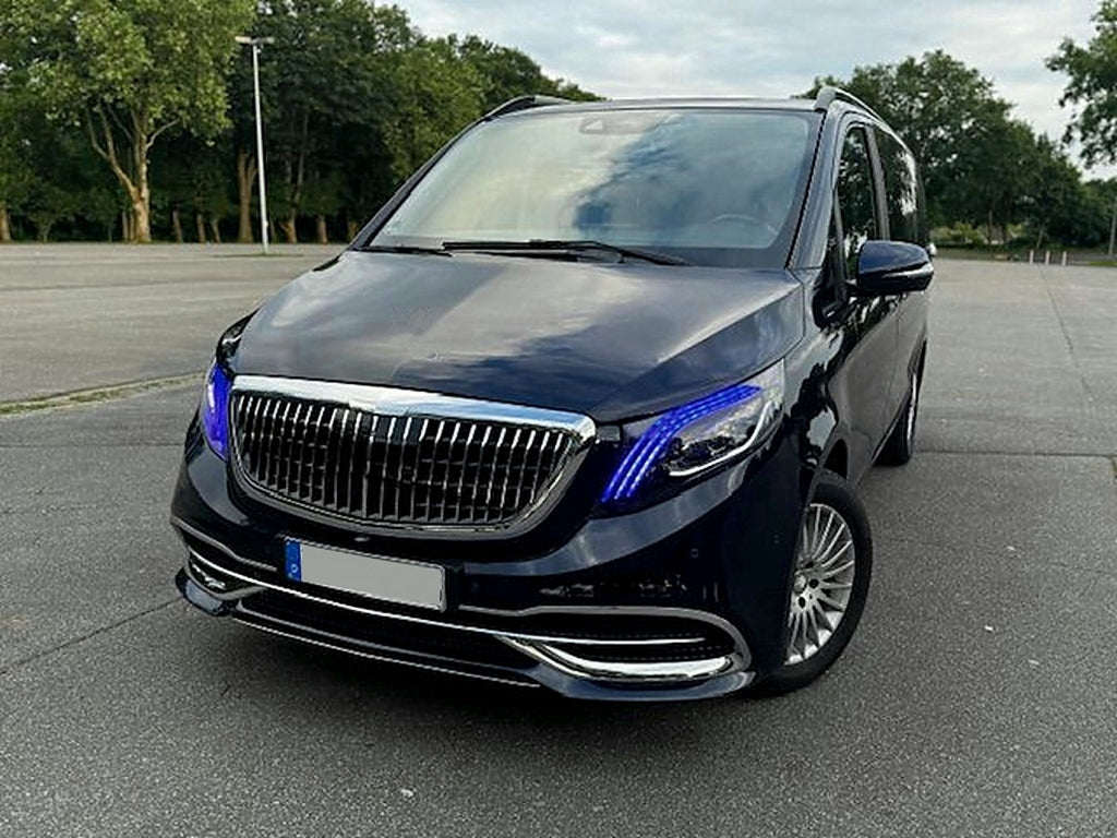 Full LED Headlights Black for Mercedes V-Class W447 (2016–2020) Halogen LHD