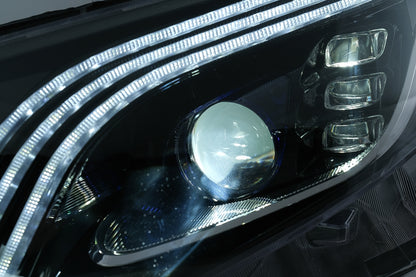 Full LED Headlights Black for Mercedes V-Class W447 (2016–2020) Halogen LHD