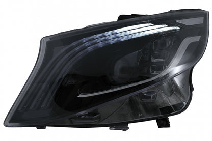 Full LED Headlights Black for Mercedes V-Class W447 (2016–2020) Halogen LHD