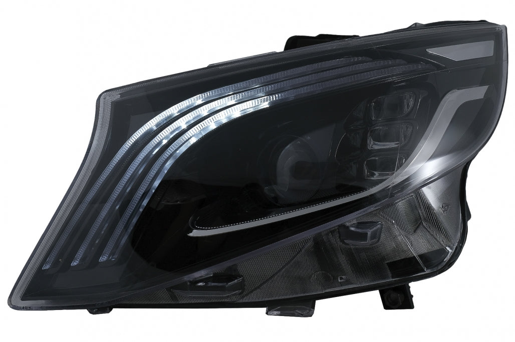 Full LED Headlights Black for Mercedes V-Class W447 (2016–2020) Halogen LHD