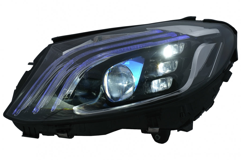 Full LED Headlights W222 Design for Mercedes C-Class W205 S205 (2014–2020) LHD
