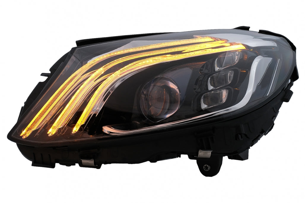 Full LED Headlights W222 Design for Mercedes C-Class W205 S205 (2014–2020) LHD