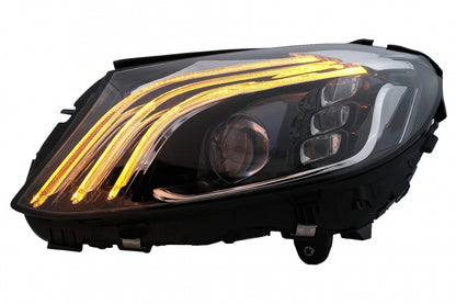 Full LED Headlights W222 Design for Mercedes C-Class W205 S205 (2014–2020) LHD