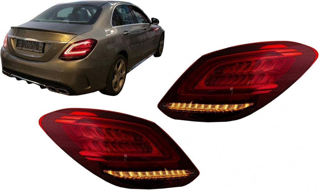 Full LED Taillights Facelift Design for Mercedes C-Class W205 Sedan (2014–2018)