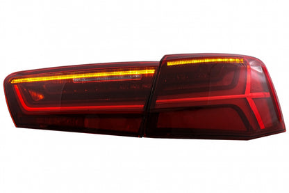 Full LED Taillights Facelift Design with Sequential Indicators for Audi A6 C7 Limousine (2011–2014)
