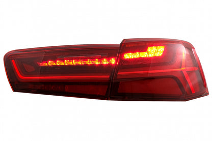 Full LED Taillights Facelift Design with Sequential Indicators for Audi A6 C7 Limousine (2011–2014)