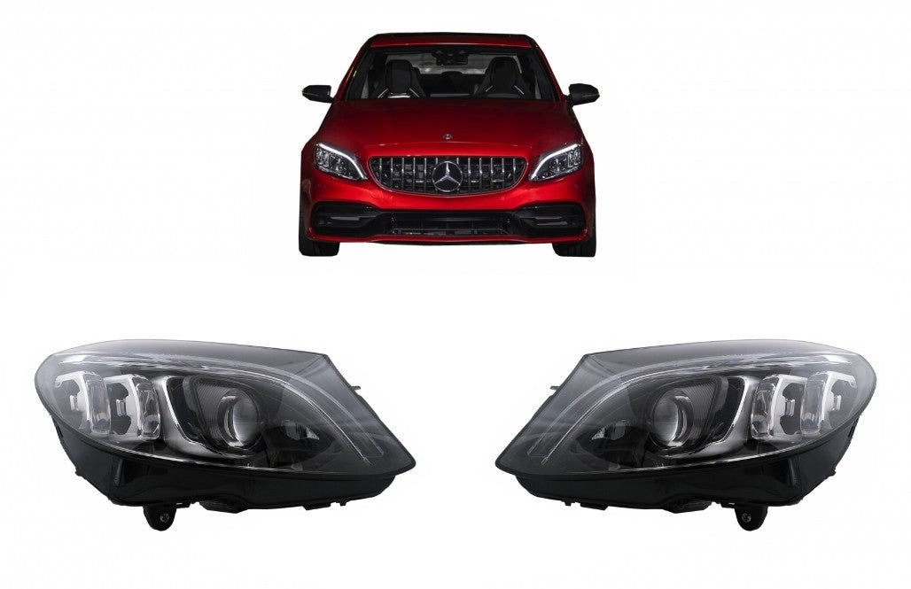 Full Multibeam LED Headlights for Mercedes C-Class W205 S205 (2014–2018) LHD