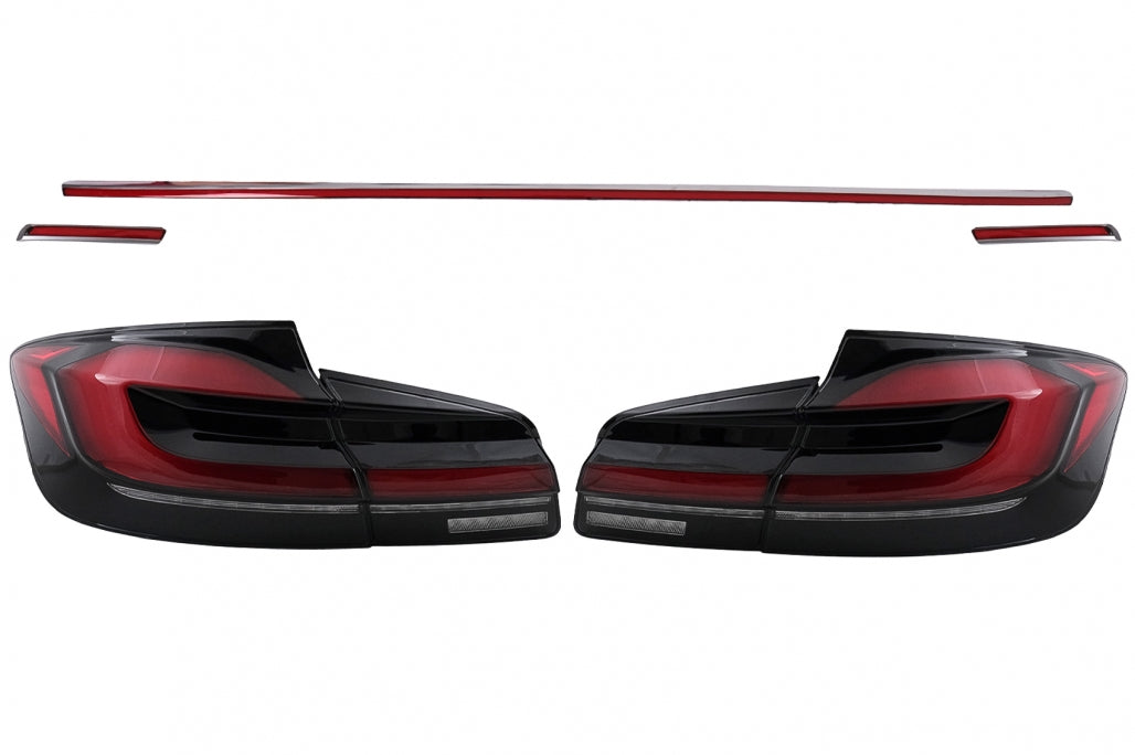 G30 LCI Style LED Taillights Red Black Sequential for BMW 5 Series F10 (2011–2017)