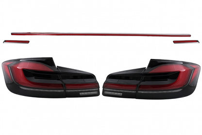 G30 LCI Style LED Taillights Red Black Sequential for BMW 5 Series F10 (2011–2017)