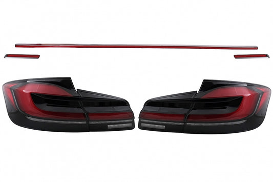 G30 LCI Style LED Taillights Red Black Sequential for BMW 5 Series F10 (2011–2017)
