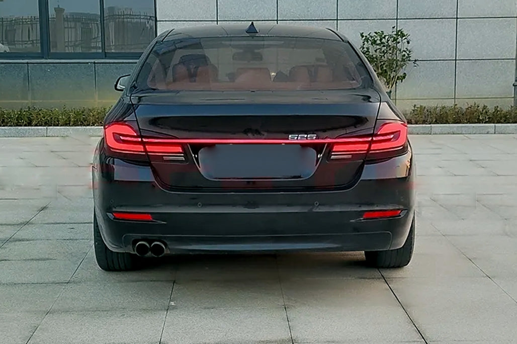 G30 LCI Style LED Taillights Red Black Sequential for BMW 5 Series F10 (2011–2017)