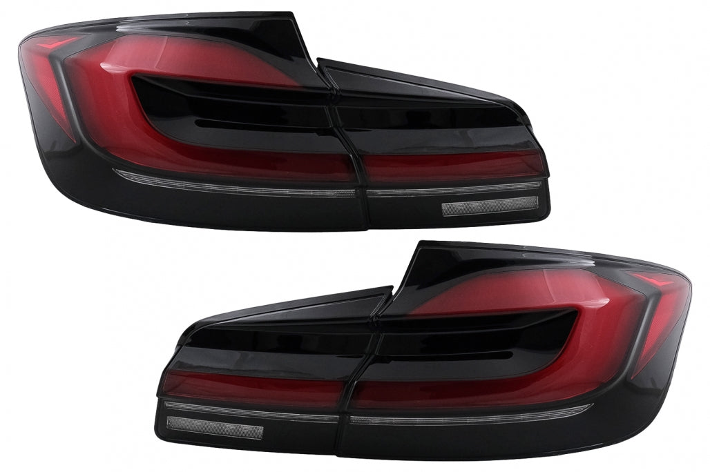 G30 LCI Style LED Taillights Red Black Sequential for BMW 5 Series F10 (2011–2017)